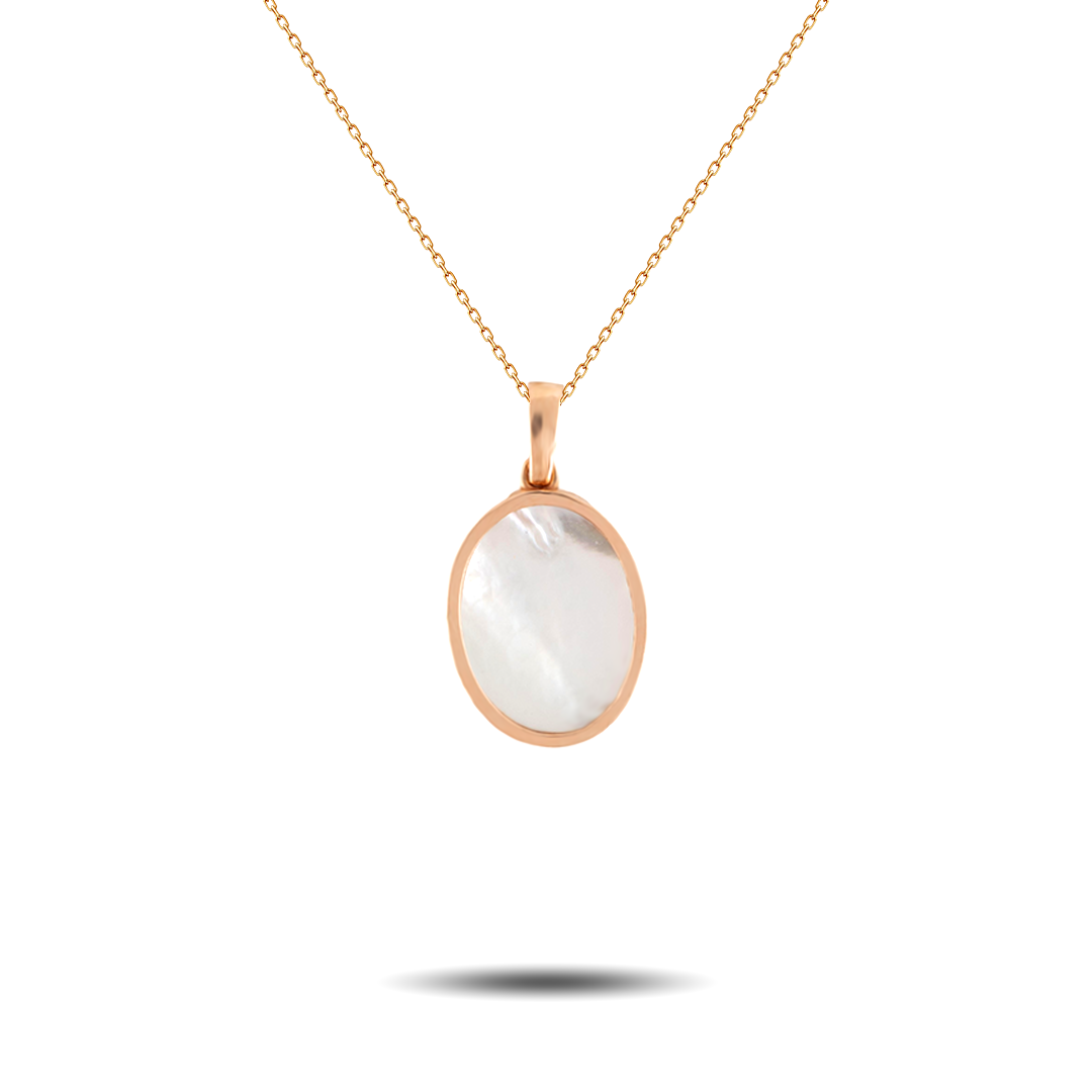 14 Ayar Oval İnci Kolye