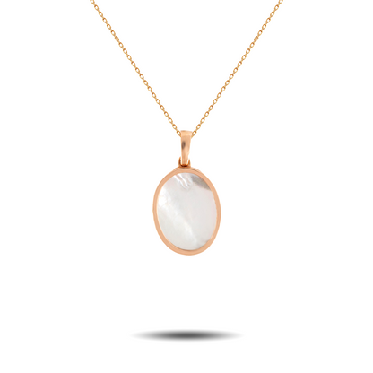 14 Ayar Oval İnci Kolye